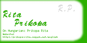 rita prikopa business card